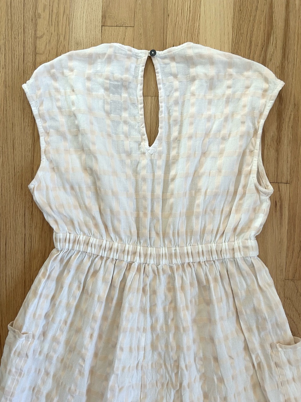 MARA HOFFMAN whitney jumpsuit white sands windowpane vacation resort size M - Picture 14 of 15